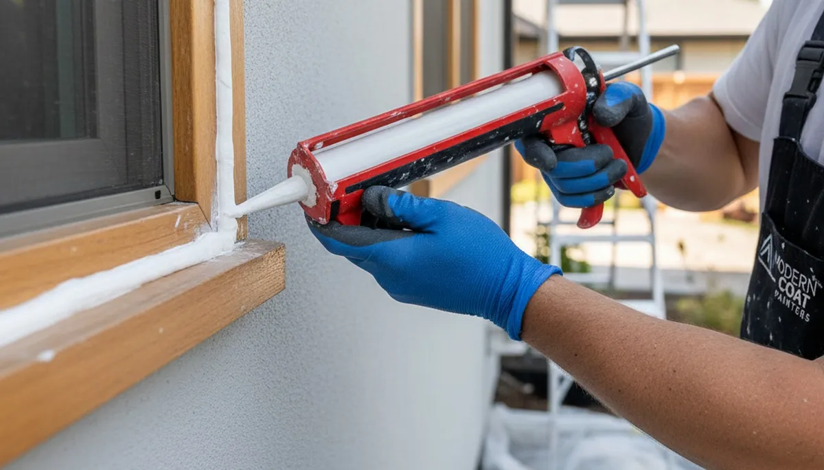 Professional caulking and sealing on a home exterior in Greenville, NC for weatherproof protection