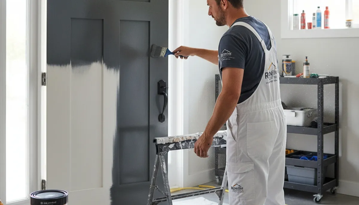 Professional door painting service in Greenville, NC by expert house painters using durable finishes