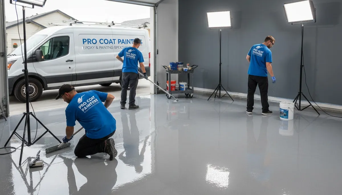 Professional epoxy floor coating in Greenville NC garage for durable, moisture-resistant finish