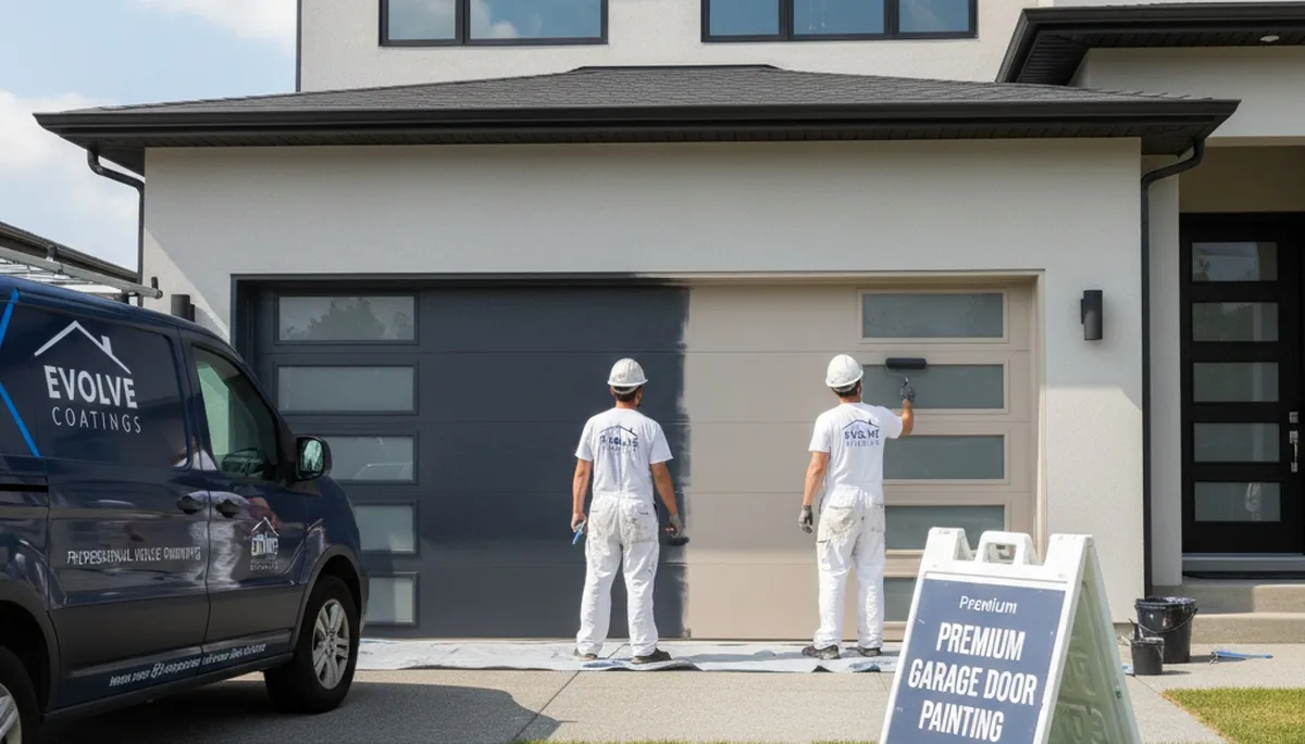 Professional garage door painting by expert house painters in Greenville, NC for lasting curb appeal