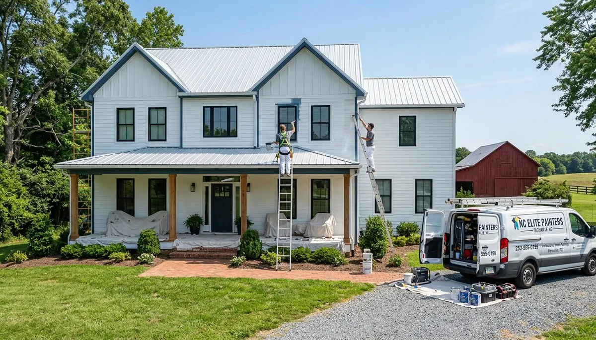 Professional house painters in Greenville NC improving curb appeal with expert exterior painting services