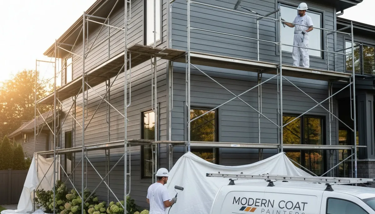Professional siding painting on a Greenville NC home exterior by expert local house painters
