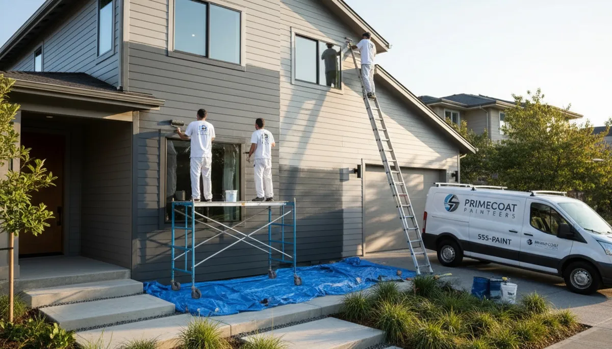 Professional siding painting on a Greenville, NC home exterior by expert local house painters